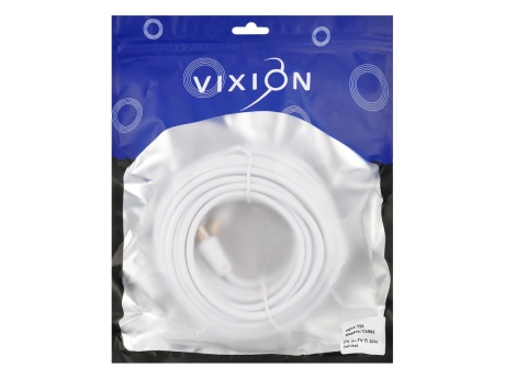 Кабель антенный Vixion CAB62 (ТВ гнездо-ТВ штекер) 10м (белый)