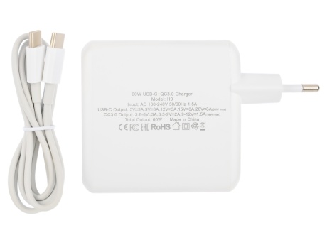 Зарядное уст-во для смартфонов,ноутбуков,планшетов VIXION SE H9 (1-USB3A/1-Type-C) 60W+Type-C кабель