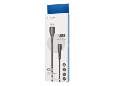 Кабель USB VIXION (K44i Perfume) для iPhone Lightning 8 pin (1м) (черный)