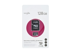 Карта памяти MicroSD 128GB VIXION Class 10 с SD адаптером