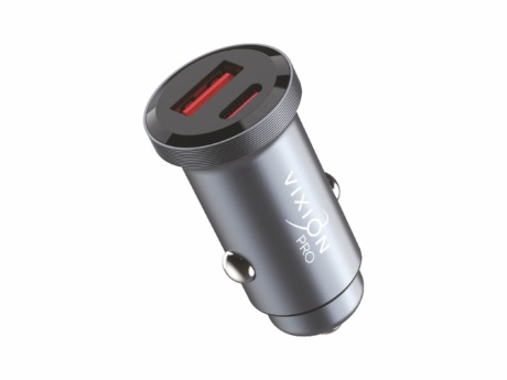 АЗУ VIXION PRO SE VU-11 (1-USB 18W/1-Type-C PD 20W) 20W max (серебро)