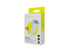 АЗУ VIXION PRO VU-22 (2-USB/2.1A) длинный блок (белый)