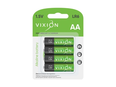 Батарейка Vixion алкалиновая LR6 - AA (блистер 4шт)