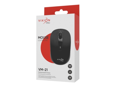 Мышь беспроводная с бесшумным нажатием VIXION PRO VM-21 (черный)