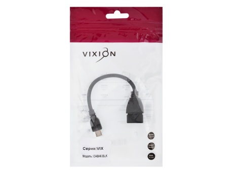 Переходник VIXION CAB46 OTG (F) - MicroUSB (M) (черный)