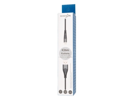 Кабель USB VIXION (K26m) microUSB (1м) (черный)