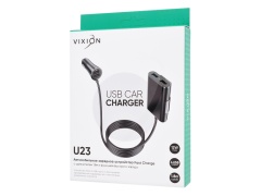 АЗУ VIXION U23 с удлинителем Fast Charger 3.0 (2-USB/2.4A;2-USB/3.1A) (черный)