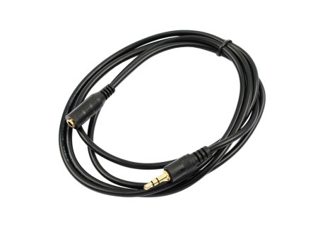 Удлинитель VIXION CAB47 AUX 3,5 (M) - AUX 3,5 (F) 1.5m (черный)