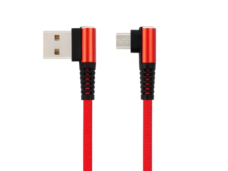 Кабель USB VIXION (K15) microUSB (1м) L-образный (красный)