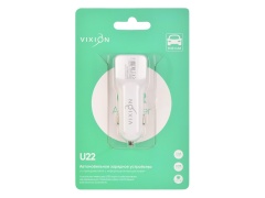 АЗУ VIXION U22 (2-USB/2.1A) длинный блок (белый)