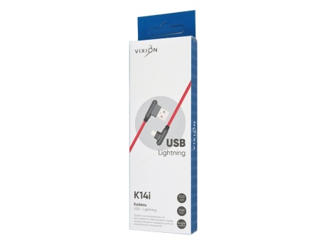 Кабель USB VIXION (K14i) для iPhone Lightning 8 pin (1м) (красный/графит)