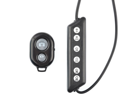 Кольцевая RGB лампа VIXION X9 на штативе с держателем для смартфона и Bluetooth пультом 26см(черный)