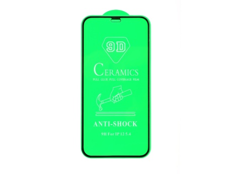 Защитное стекло керамическое для iPhone 12 mini (черный) (VIXION)
