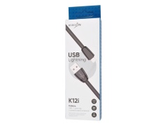 Кабель USB VIXION (K12i) для iPhone Lightning 8 pin (1м) силиконовый (черный)