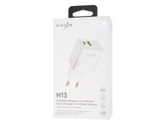 СЗУ VIXION Special Edition H13 (1-USB 3A/1-Type-C Power Delivery) 20W (белый)