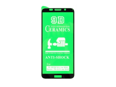 Защитное стекло керамическое для Huawei Y5 Prime 2018 (5,45") /Y5 Lite (2018) (черный) (VIXION)