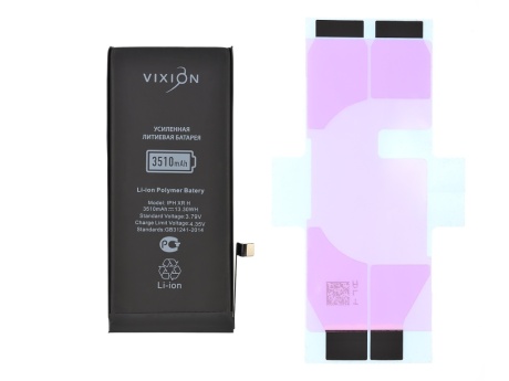 Аккумулятор для iPhone XR (Vixion) усиленная (3510 mAh) с монтажным скотчем