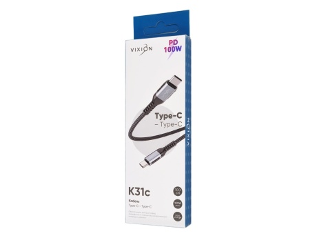 Кабель Type-C VIXION (K31c) Power Delivery Type-C 100W (1м) (черный)