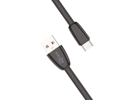 Кабель USB VIXION PRO (VX-12c) Type-C силиконовый (1м) (черный)