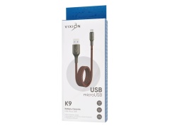 Кабель USB VIXION (K9m Ceramic) microUSB (1м) (черно/красный)