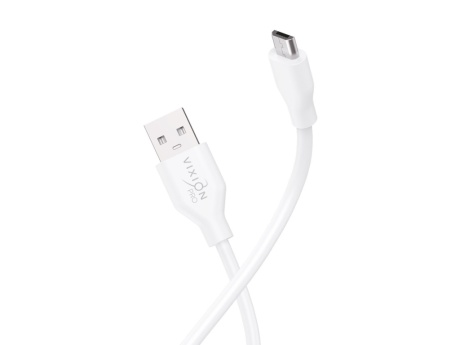 Кабель USB VIXION PRO (VX-02m) microUSB (2м) (белый)