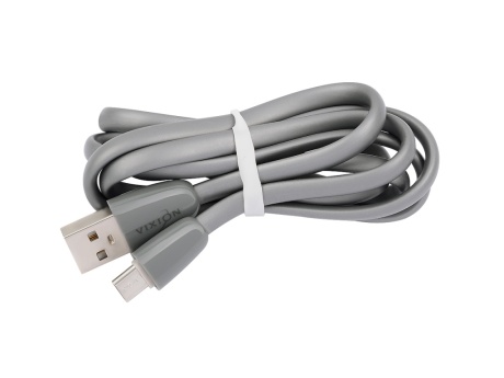 Кабель USB VIXION (K12m) microUSB (1м) силиконовый (серый)
