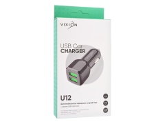 АЗУ VIXION U12 (2-USB/2.1A) (черный)