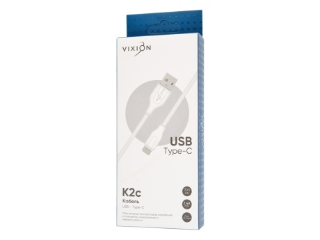 Кабель USB VIXION (K2c) Type-C (3м) (белый)