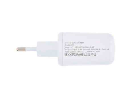 СЗУ VIXION Special Edition H8 (1-USB 3A) Quick Charger 3.0 18W (белый)