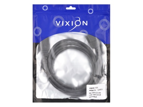 Кабель питания VIXION CAB11 IEC 320 C13 (m) - IEC 320 C14 (f) 1,8 м (черный)