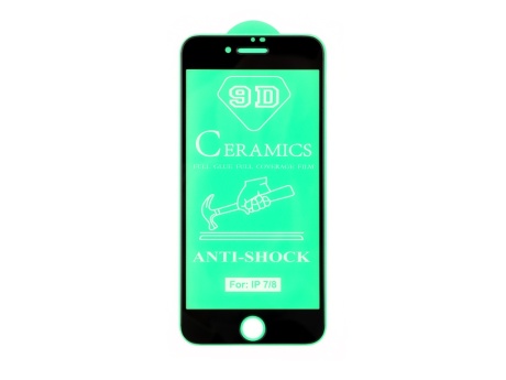 Защитное стекло керамическое для iPhone 7/8 (черный) (VIXION)