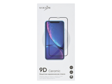 Защитное стекло керамическое для iPhone 15 Pro (черный) (VIXION)