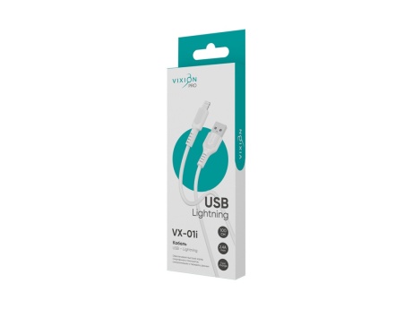 Кабель USB VIXION PRO (VX-01i) для iPhone Lightning 8 pin (1м) (белый)