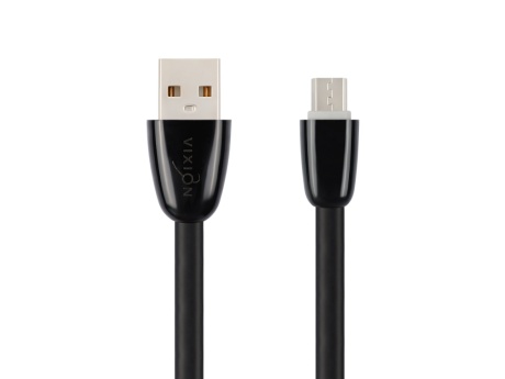 Кабель USB VIXION (K12m) microUSB (1м) силиконовый (черный)