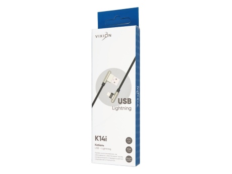 Кабель USB VIXION (K14i) для iPhone Lightning 8 pin (1м) (черный/золото)