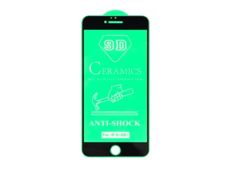 Защитное стекло керамическое для iPhone 6 Plus/6S Plus (черный) (VIXION)