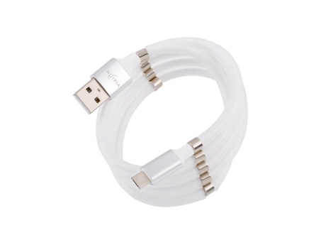 Кабель USB VIXION (K21m) самосворачиваемый microUSB (1м) (белый)