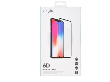 Защитное стекло 6D для iPhone 14 Pro (черный) (VIXION)