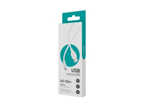 Кабель USB VIXION PRO (VX-02m) microUSB (2м) (белый)
