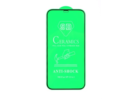 Защитное стекло керамическое для iPhone 12 (черный) (VIXION)