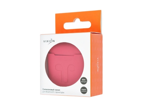 Чехол силиконовый для AirPods (розово/красный) (VIXION)