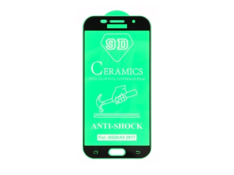 Защитное стекло керамическое для Samsung A520F Galaxy A5 (2017) (черный) (VIXION)