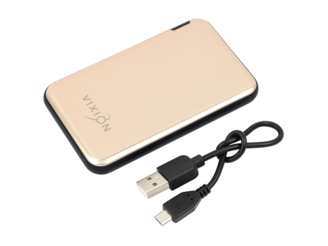 Портативное зарядное устройство (Power Bank) VIXION KP-51 5000mAh (Type-C, USB, Micro-USB) (золото)