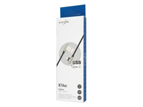 Кабель USB VIXION (K14c) Type-C (1м) (черный/золото)