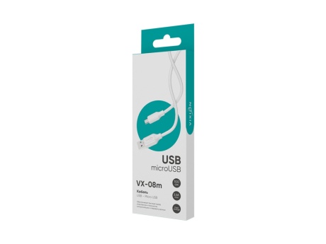 Кабель USB VIXION PRO (VX-08m) 3,5A microUSB (1м) (белый)