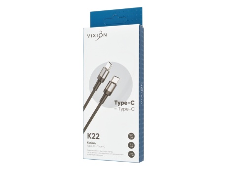 Кабель Type-C VIXION (K22c) Power Delivery Type-C (1м) (черный)