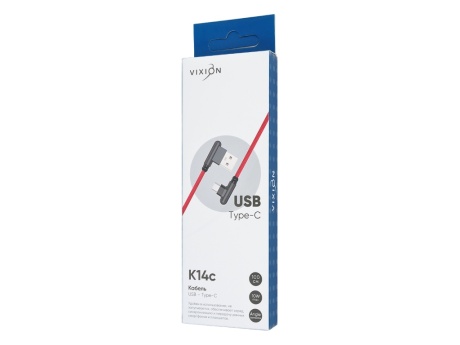 Кабель USB VIXION (K14c) Type-C (1м) (красный/графит)