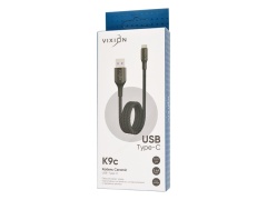 Кабель USB VIXION (K9c Ceramic) Type-C (1м) (черно/белый)