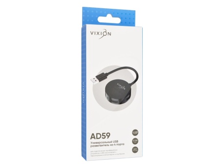 HUB USB Vixion AD59 4 порта (черный)