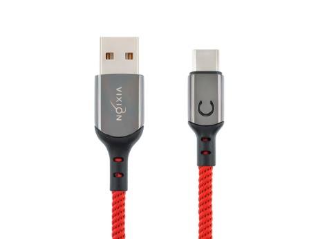 Кабель USB VIXION (K9 Ceramic) Type-C (1м) (красный)